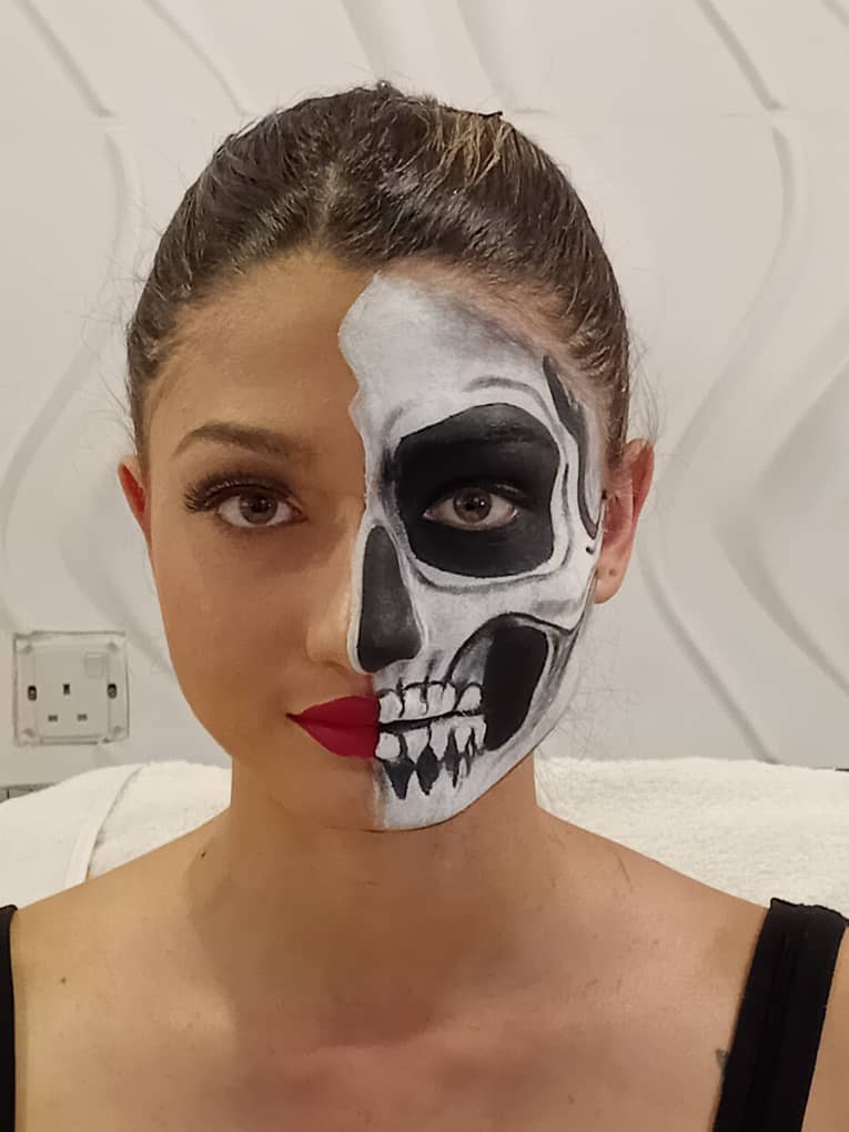 Creative skull face paint artistry